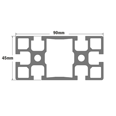 10-4590H-0-72IN MODULAR SOLUTIONS EXTRUDED PROFILE 45MM X 90MM G HEAVY, CUT TO THE LENGTH OF 72 INCH
